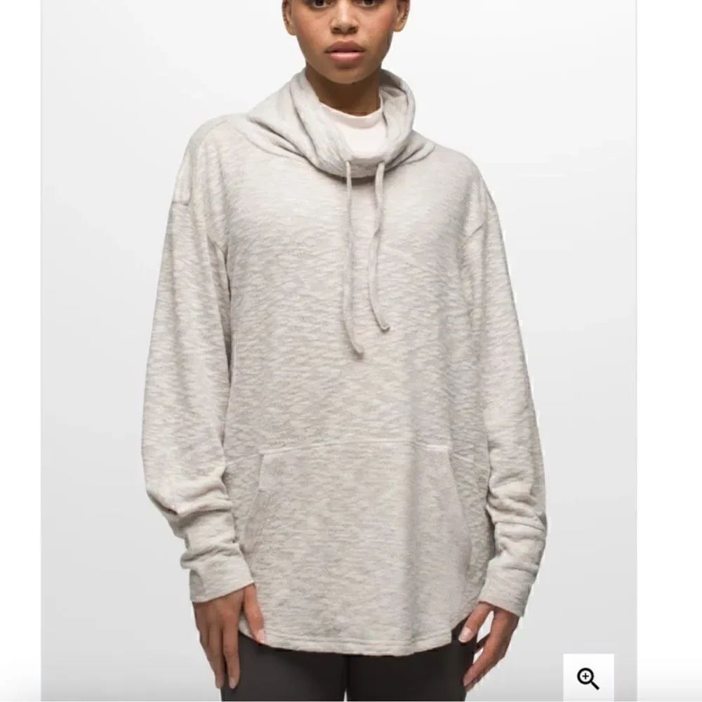 prAna Freida Oatmeal Cowl Neck Pull Over Light Sweater with Pocket Medium